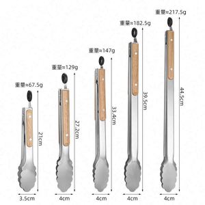 Stainless Steel Food Clip with Wooden Handle for Home Kitchen Baking Outdoor Barbecue Tool Sets Essential - Product Image 6