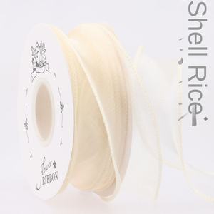 Vente en gros de ruban de fil de queue de poisson en polyester de 4.0cm emballage cadeau de fleur fabrication d'arc de ceinture - Product Image 6