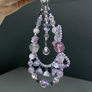Chaîne de téléphone en perles de luxe légère, pendentif en coquille de <span class=keywords><strong>perle</strong></span>, style tissé, <span class=keywords><strong>cordon</strong></span> de téléphone portable, porte-clés - Product Image 1