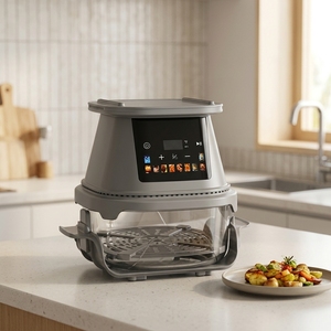 <span class=keywords><strong>Friteuse</strong></span> à air numérique multifonctionnelle 4L en verre visible 1500W <span class=keywords><strong>avec</strong></span> affichage de la température pour la cuisine domestique - Product Image 3