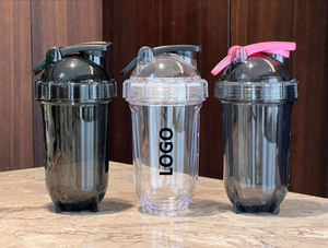סגנון חדש 18 עוז 500 מ "ל הסיטונאי לוגו מותאם אישית bpa חינם פלסטיק שחור חדר כושר חלבון שייקר גביע ספורט - Product Image 4