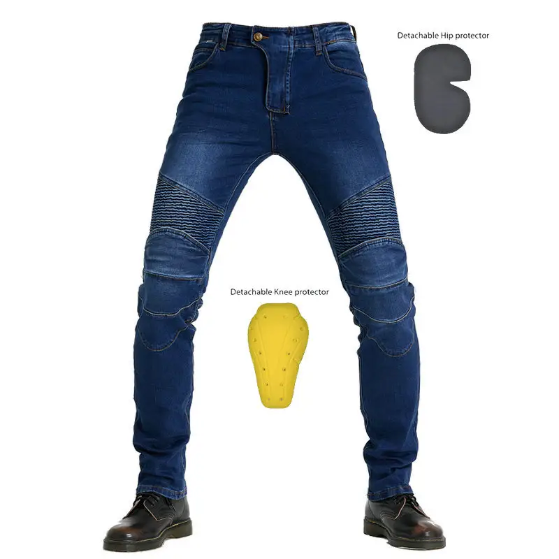 Motorcycle Pants Men's Motorcycle Motocross Riding Pants Motorcycle Riding Denim Jeans with Knees and Hips Armor Pads