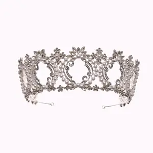 Tiara para el cabello de alta calidad, accesorios para el cabello, diadema de Metal, perla, corona nupcial, Tiara de circón, TU-813