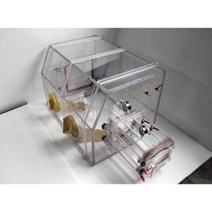 Caja de guantes de laboratorio PMMA sellada con gas inerte y puertos para guantes, para trabajos estériles - Product Image 1