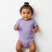 Unisex Baumwoll-Babybodys 100% Baumwolle Kurzarm-Babystrampler Hautfreundliche Einfarbige Neugeborenen-Strampler