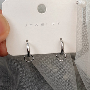 Orecchini a Cerchio Doppio Semplici e Cavi per Donne, Accessori per Orecchie Geometrici per Uso Quotidiano - Product Image 2