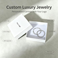 Boîte à bijoux rigide personnalisée en carton pour l'emballage de bagues, boucles d'oreilles, colliers, personnalisation OEM avec votre logo