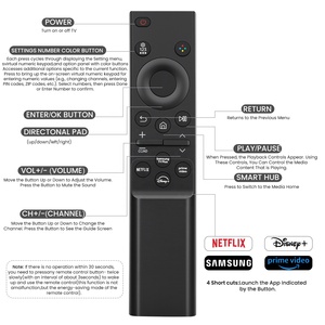 Télécommande de remplacement pour Smart TV BN59-01388A, code fixe, compatible avec tous les téléviseurs <span class=keywords><strong>Samsung</strong></span> NEO QLED LED, modèles 2016-2024, noir, 10-16M - Product Image 6