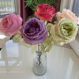 Usine de fleurs artificielles Meiyu Craft, rose artificielle 30cm-100cm, ruban adhésif simple pour décoration de maison et de mariage - Product Image 3