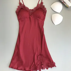 Alta calidad spandex rojo caliente romántico sexy mujer ropa de dormir