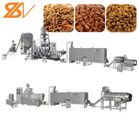 Machine industrielle de fabrication d'aliments secs pour chiens, entièrement automatique, en acier inoxydable, 1 à 6 tonnes/heure, clé en main, avec moteur.
