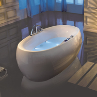 KMRY Bain ovale autoportant personnalisé en forme de lune de 2.1m en acrylique blanc Design de maison moderne pour le trempage dans la salle de bain