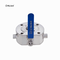 Vanne à boisseau sphérique manuelle ultra-mince KLION en acier inoxydable 304 DN25 de type Wafer pour acides, OEM