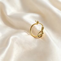 Boucles d'oreilles créoles tendance en argent sterling 925 plaqué or 18 carats Vermeil avec design nœud de corde irrégulier pour mariage et cadeau