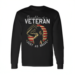 T-shirt à manches longues « Daughter Of A Veteran Just As Brave Pride » - Product Image 2