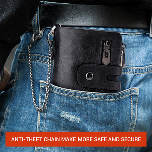 HUMERPAUL <span class=keywords><strong>Portafoglio</strong></span> da Uomo e Porta Carte di Credito in 100% Vera Pelle con Portamonete con Cerniera e Logo Personalizzabile - Product Image 4