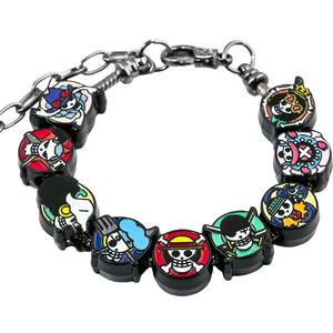 Bracelet de bricolage en gros Anime une pièce Lufei Solon <span class=keywords><strong>chapeau</strong></span> de paille <span class=keywords><strong>Pirate</strong></span> groupe membre métal bricolage Bracelet de perles - Product Image 5