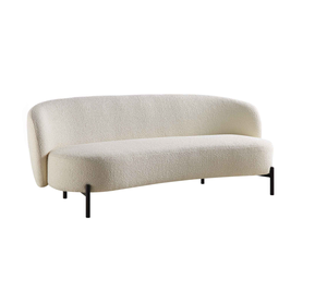 Canapé en peluche minimaliste scandinave - Canapé en tissu doux de style design pour salon compact (une place/deux places/trois places) - Product Image 6