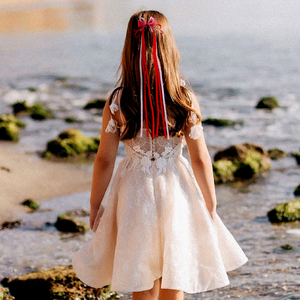 CN 2Pcs Satin Fée Cheveux Arc Clip Enfants Solide Couleur Pastel Longues Queues Pince À Cheveux Maille Filles Cheveux Accessoires - Product Image 6