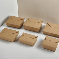 Plateau bateau en papier kraft jetable Sac à emporter marron bol en papier récipient de restauration rapide emballage de hot-dog frites boîte à hamburger