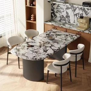 <span class=keywords><strong>Tavolo</strong></span> da Pranzo Ovale in Marmo <span class=keywords><strong>con</strong></span> Set da Pranzo Rettangolare in Stile Vintage Mid-Century - Product Image 3