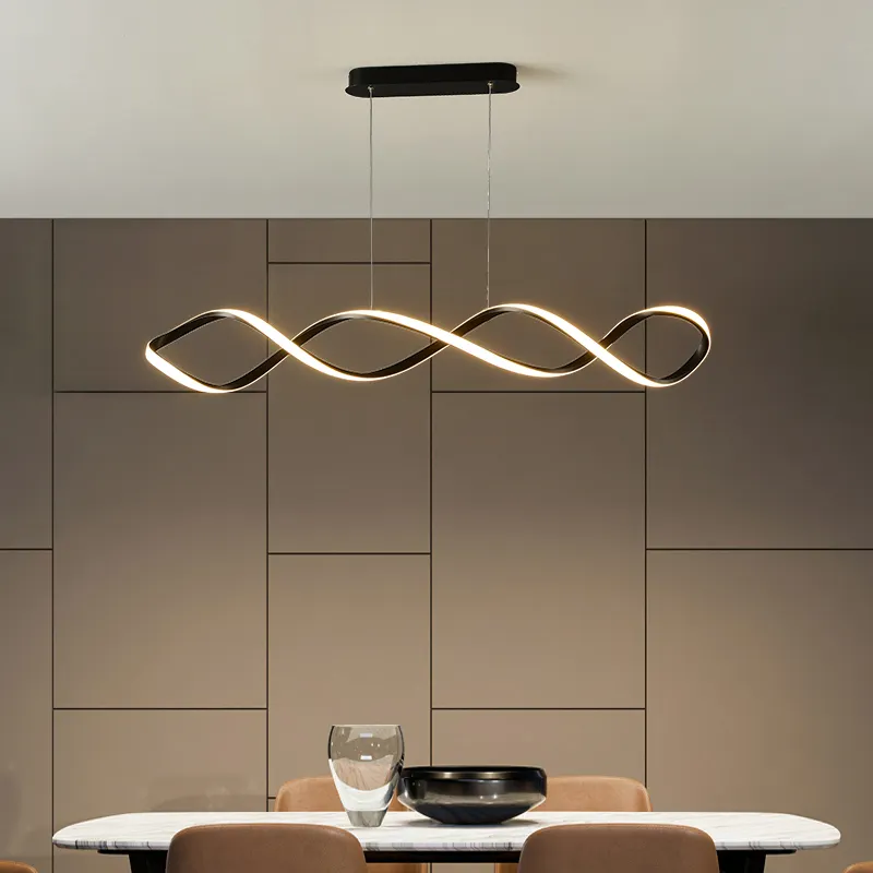 Ресторанная люстра, креативная крученая дизайнерская барная лампа, Роскошная Современная Минималистичная студийная настольная лампа