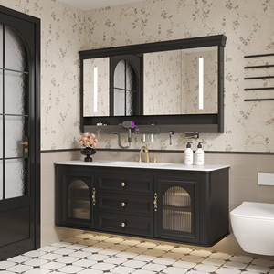 <span class=keywords><strong>Mueble</strong></span> <span class=keywords><strong>de</strong></span> <span class=keywords><strong>Baño</strong></span> Flotante con Lavabo Individual <span class=keywords><strong>de</strong></span> 36-92 Pulgadas, Madera Sólida, Espejo LED Inteligente con Desempañador, Diseño Moderno Francés, <span class=keywords><strong>para</strong></span> Hotel o Villa, 5 Años <span class=keywords><strong>de</strong></span> Garantía - Product Image 3