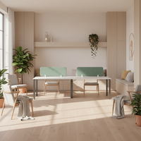 LIWEI Bureau de travail moderne personnalisé pour 2/4/6 personnes, poste de travail modulaire avec cloison, matériau en bois de niveau E0, mobilier commercial