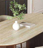 Table de salle à manger ovale moderne en bois massif 4 places Noyer Écologique Durable Meubles de maison