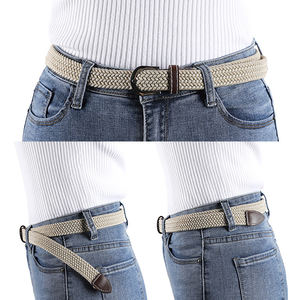 Sabuk rajut Wanita lebar 2.5cm, sabuk kepang elastis kasual tanpa lubang, gesper Pin, Sabuk rajut elastis ramping untuk wanita, lebar 105 cm - Product Image 5