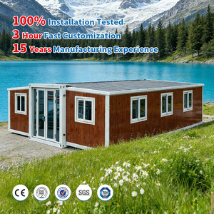 Casa Container di Lusso Espandibile a Doppia Larghezza 40ft, 74mq, 2 Camere da Letto con Arredamento per Ufficio - Product Image 1