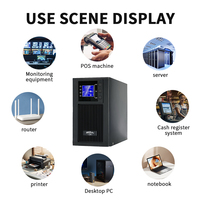 UPS Online Monofásico de 1kVA para Ordenador, Onda Sinusoidal Pura, Tiempo de Conversión de 0ms, 50/60 Hz, Fuente de Alimentación con Batería de Plomo-Ácido, AVR