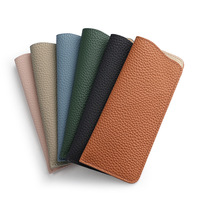 Étui à lunettes en cuir véritable pleine fleur, mini pochette fine pour femmes, étui créatif pour lunettes de vue et de soleil – Vente en gros