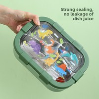 Boîte à lunch en acier inoxydable avec 3 compartiments, hermétique et anti-fuite, sans BPA, conteneur de stockage alimentaire pour enfants