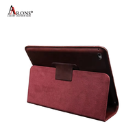 Étui de protection pour tablette en cuir de vache véritable Aarons, avec fonction support, design personnalisé, doublure premium et gravure gratuite