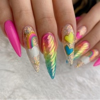 Senboma Faux ongles d'apparence naturelle, super ajustés, longs ongles artificiels