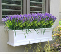 Buket lavender buatan tanaman hijau, bunga dekorasi dalam ruangan dan luar ruangan simulasi lavender
