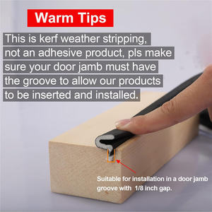 מסגרת דלת מסגרת נוספת kerf kerf non-דביק מזג אוויר פס כיסוי חריץ התקנה בידוד מים - Product Image 4