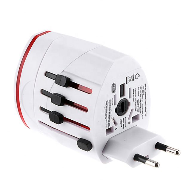 Universal Travel Adapter International Plug Adapter with 2 USB-A Ports All in One Travel Charger Plugs Sockets