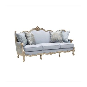 Juego de Sala de Estar de Lujo Estilo Francés, Americano y Europeo, Sofá de Alta Gama con Madera Tallada y Tapicería de Terciopelo, Personalizado para Villas - Product Image 5
