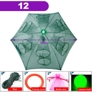 トップライン折りたたみポータブル4-6-8-10-12-16-20穴自動釣りエビトラップ漁網 - Product Image 2