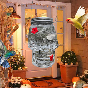 Crânio Humming Birds Alimentadores Ao Ar Livre Halloween Decoração Birdfeeders À Prova De Intempéries Fácil Limpo Humming Birds Alimentadores Néctar - Product Image 4