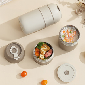 304 Stainless Steel Insulated Lunch <b>Box</b> Cylinder Seal Lid Food <b>Storage</b> Container For Outdoor Use - Product Image 3