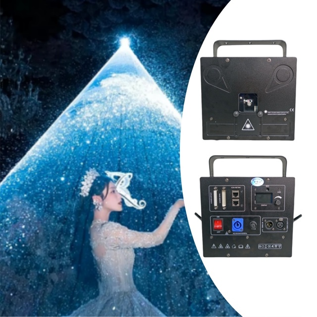 DMX512 Control 15W Indoor Outdoor RGB Full Color Projector Animated Beam Air-Cooled Laser Light 50 Beam Angle for Lighting