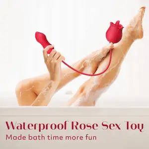 Amazon Bestseller Rose Sex Toys Dildo Vibrator 3in1 Adult Toys Sex Stimulator Nipple Licker For Woman Man Couples