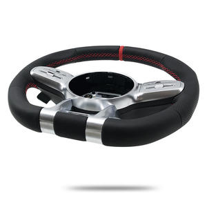 Volant Mercedes-AMG BZ002 entièrement en cuir, badge rouge, 3 branches, étiquette noire et rouge pour les modèles 2012-2021 - Product Image 1