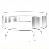 Table basse en bois ajourée sur mesure avec motif sculpté, base surélevée et design pratique pour le rangement, idéale pour le mobilier de salon