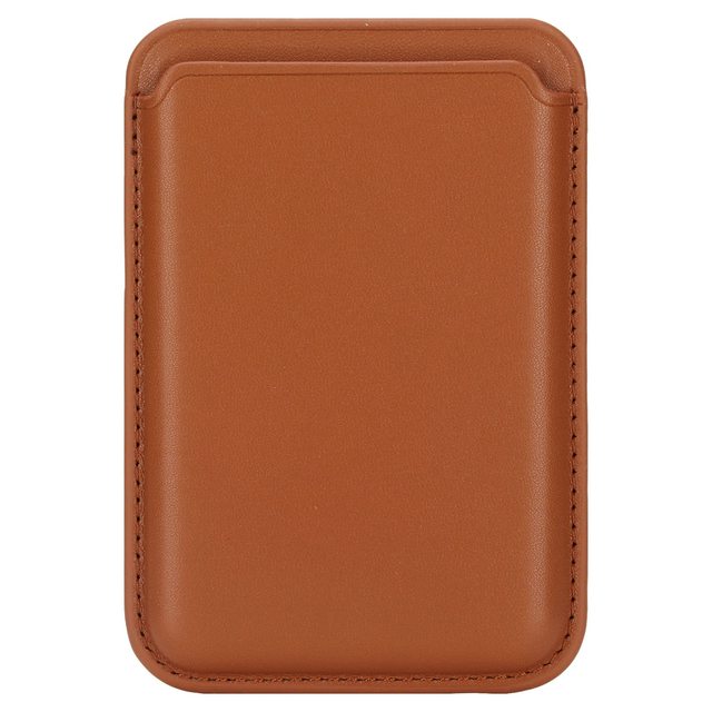 Card Holder Magnetic Magsafe, Leather Double Flap Stand, 4 Card Slots, Front Flap NFC Pass Through Wallet for IPh