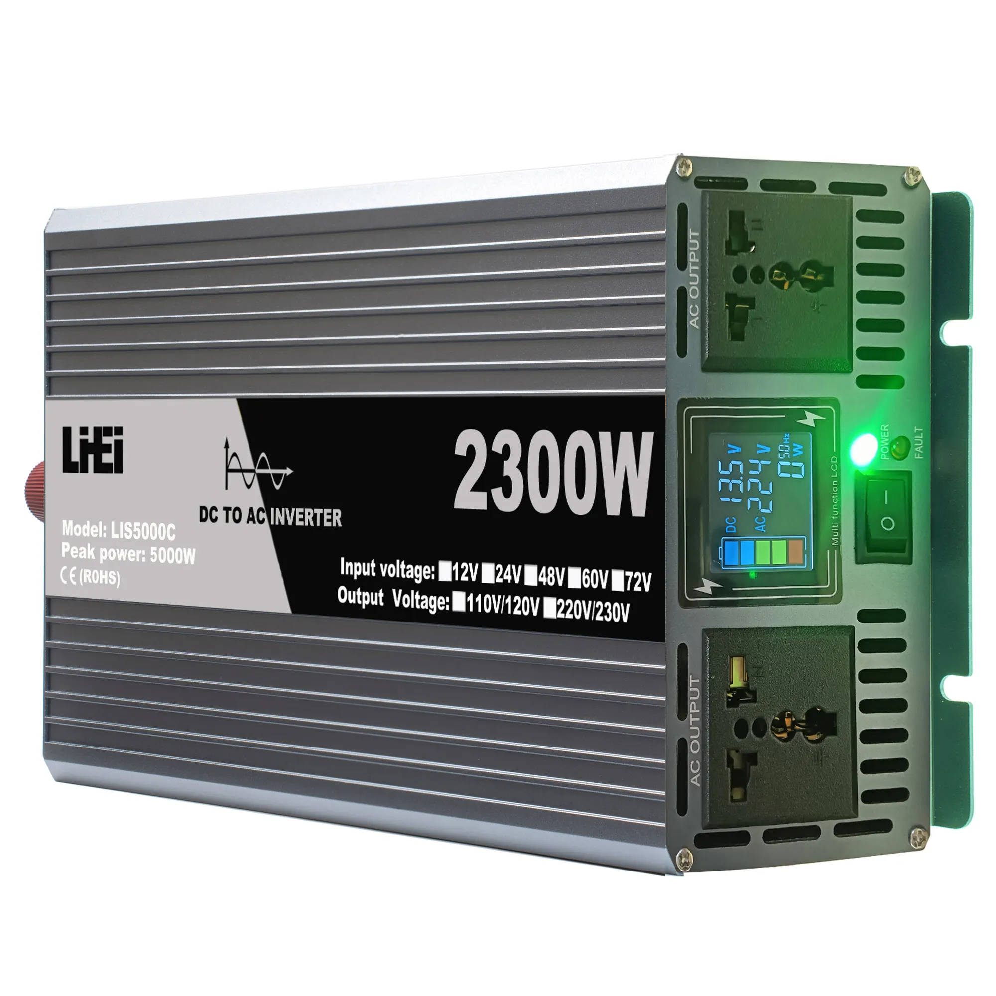 5000 w dc 12v כדי ac 220 v 5000 וואט כוח היפוך 5kw inverter 48v טהור גל סינוס טהור 12v ל 220 v 230v