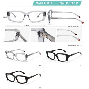 <span class=keywords><strong>Gafas</strong></span> Ópticas de Acetato con Montura Completa Rectangular Marrón Estilo Ojo de Gato para Adultos Unisex de Lujo GL6723 al por Mayor - Product Image 2